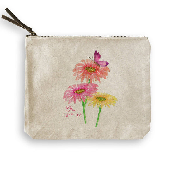 Three Zinnias with Butterfly: Dishtowel / Remove Words / -