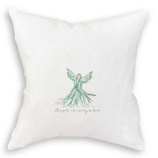 Turquoise Whispy Angel with Angels Are Everywhere: - / Dishtowel