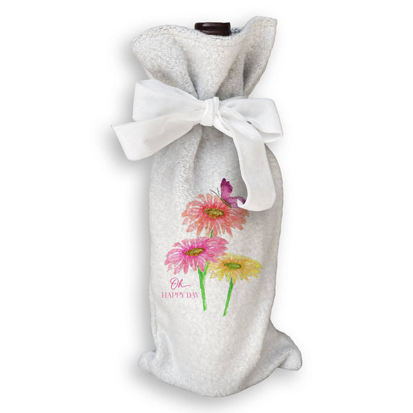 Three Zinnias with Butterfly: Dishtowel / Remove Words / -