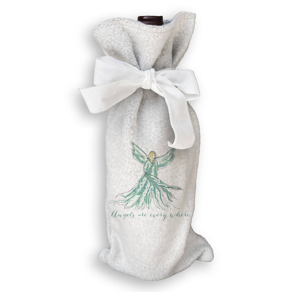 Turquoise Whispy Angel with Angels Are Everywhere: - / Dishtowel