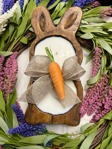 Bunny Dough Bowl-Easter-6x10-Candle Ready-Mini Bunny Bowl: Antiqued White