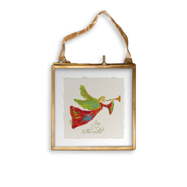Red Angel with Joy to the World: - / Keep Words / Dishtowel