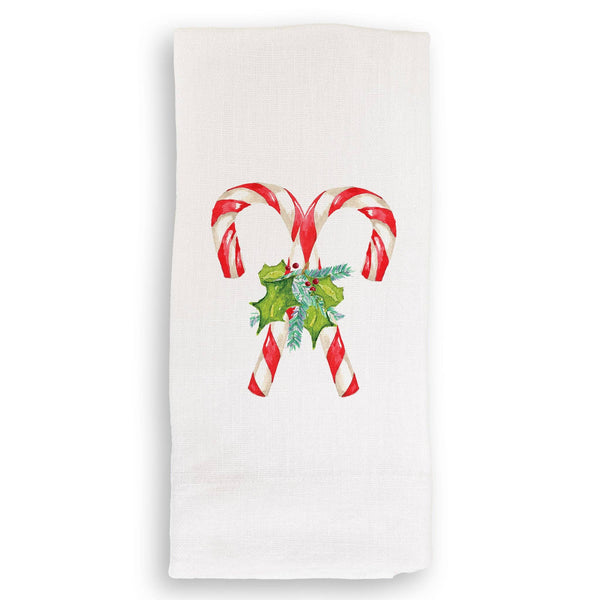 Candy Canes with Greens: - / Swedish Dishcloth