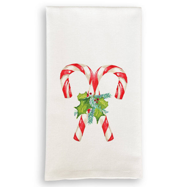 Candy Canes with Greens: - / Swedish Dishcloth