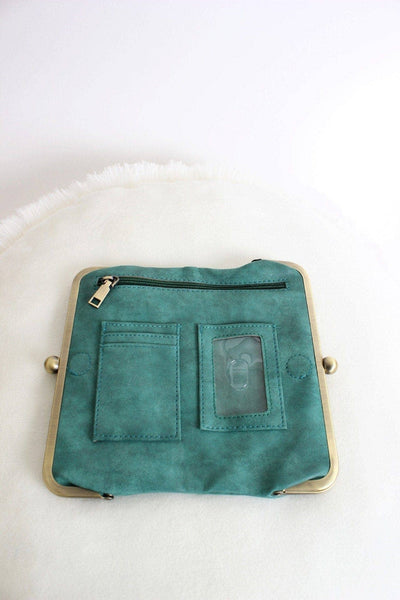 Karen Kiss Lock Clutch Bag: Tan