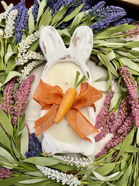 Bunny Dough Bowl-Easter-6x10-Candle Ready-Mini Bunny Bowl: Antiqued White