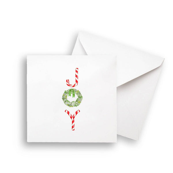 Joy with Candy Canes and Wreath: - / Swedish Dishcloth