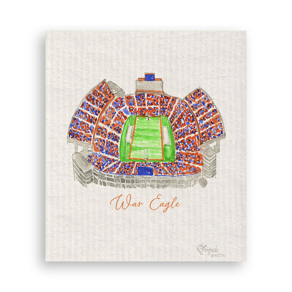 Auburn Football Stadium with Quote: Dishtowel / -