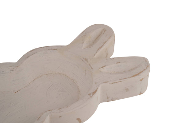 Bunny Dough Bowl-Easter-6x10-Candle Ready-Mini Bunny Bowl: Antiqued White