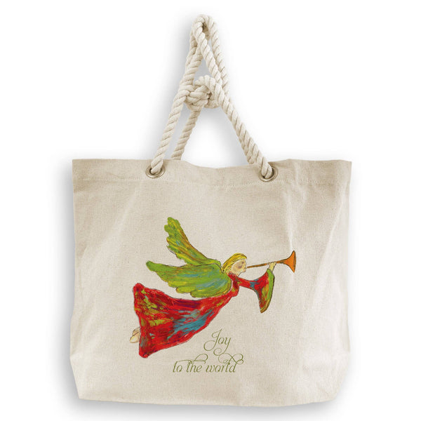 Red Angel with Joy to the World: - / Keep Words / Dishtowel