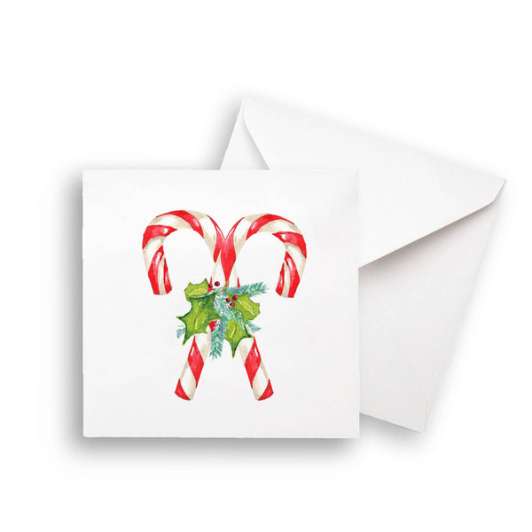 Candy Canes with Greens: - / Dishtowel