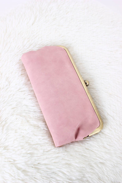Karen Kiss Lock Clutch Bag: Tan