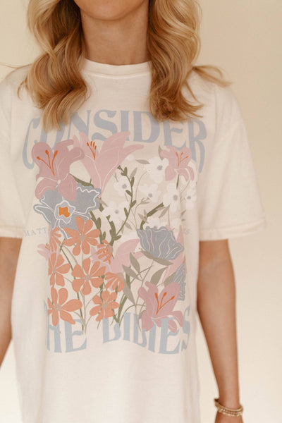 Consider the lilies --  Easter Graphic Tee: Large