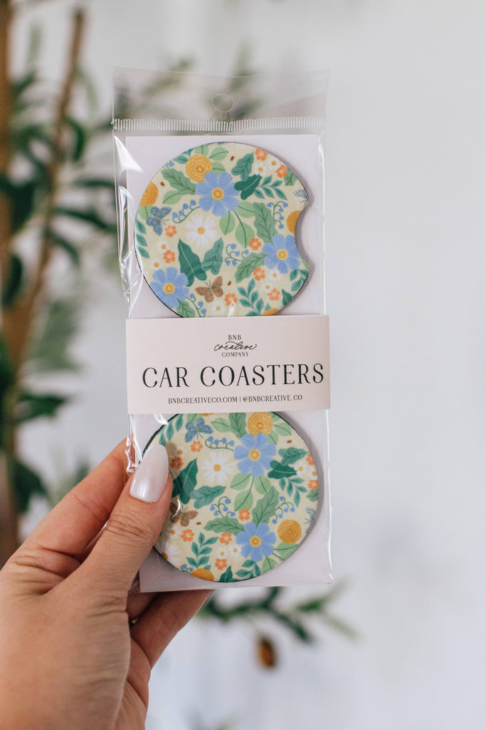 Floral Car Coasters