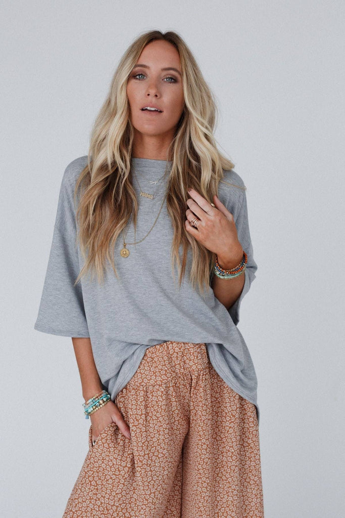 Must Have High Low Tee - Heather Gray