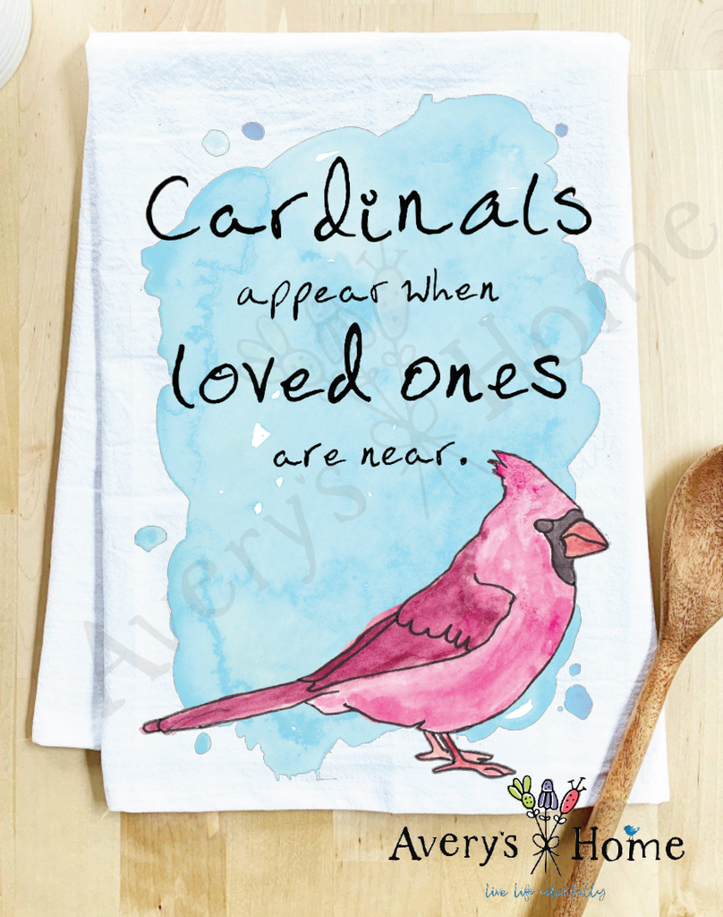A Cardinal Appears when Loved Ones are Near Kitchen Towel