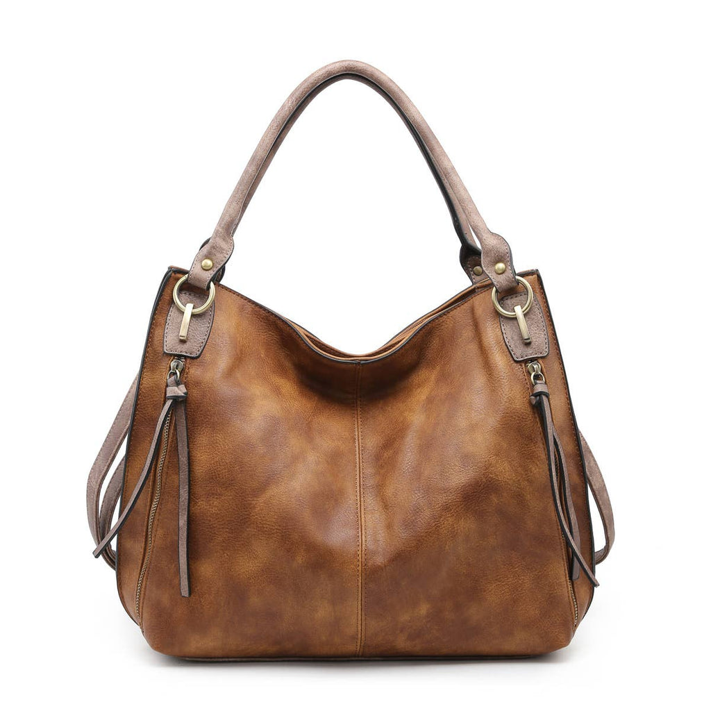 M1860DS Distressed Side Pocket Tote