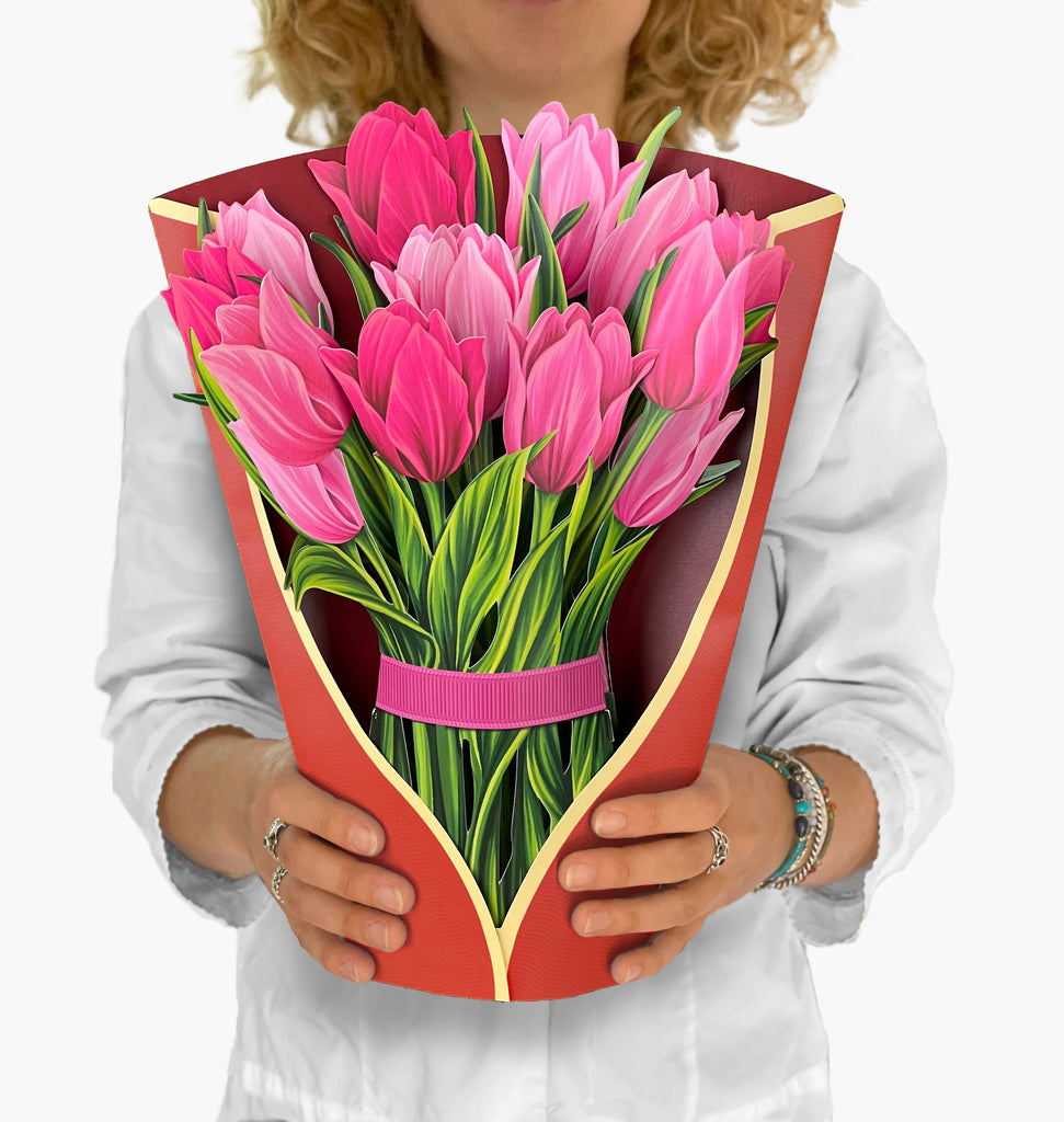 Pink Tulips (8 Pop-up Cards + display sample)