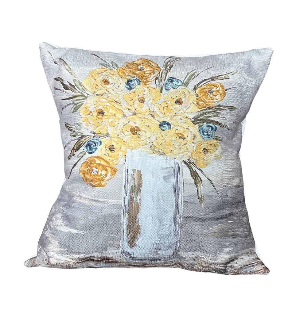 GA Yellow Floral Pillow