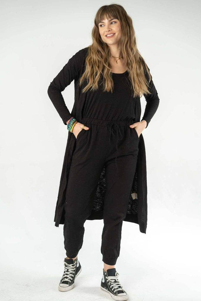 Long textured cardigan with patch pockets NATHAEL | Paris Fashion Shops