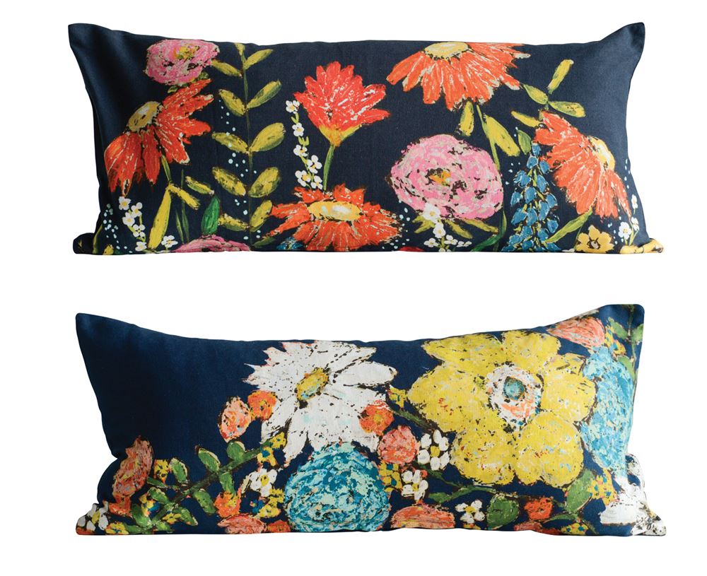 Long Floral Pillow
