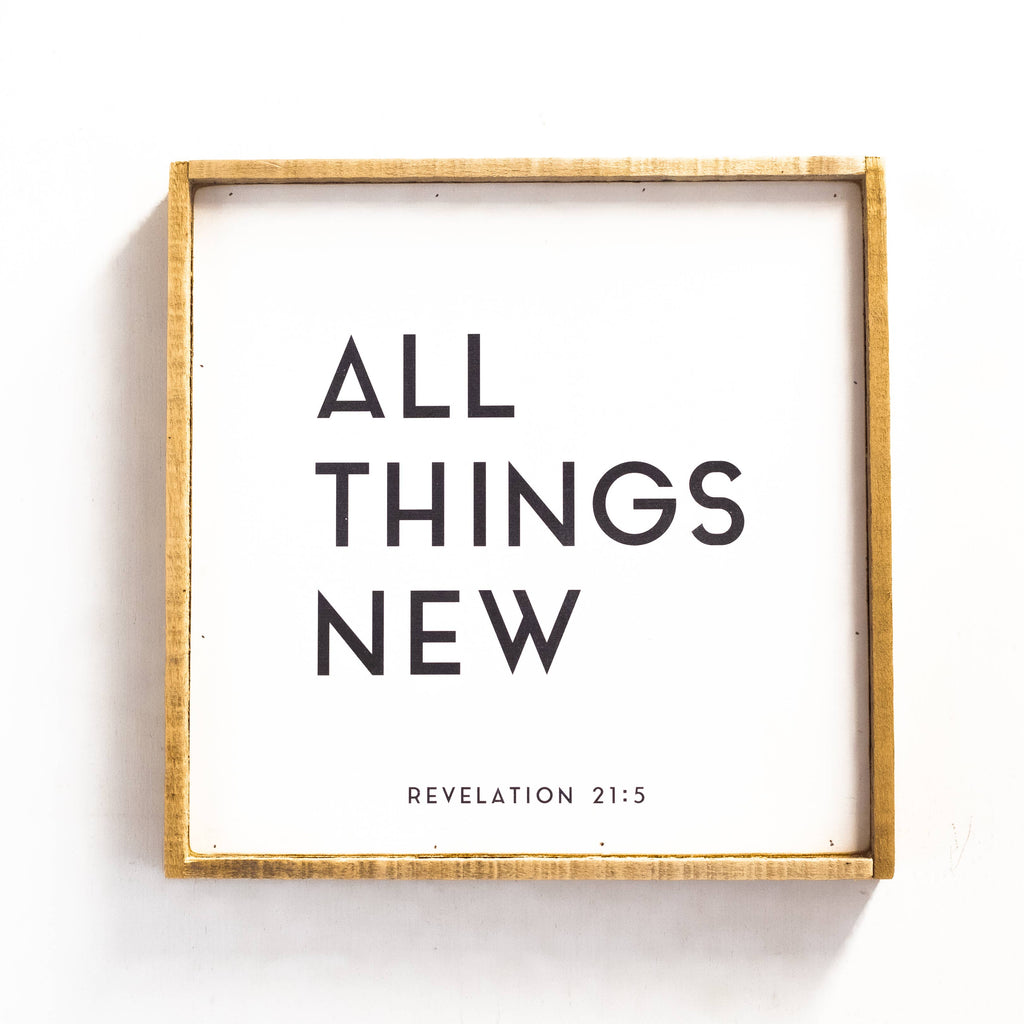 19" x 19" All Things New Wall Plaque