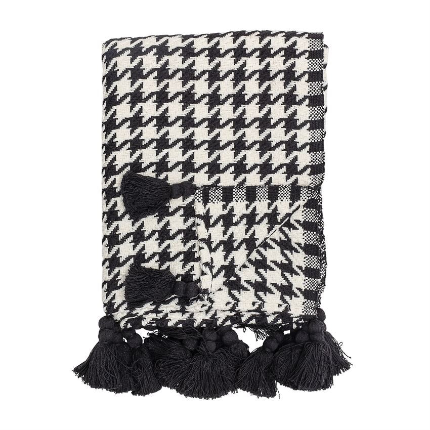 Houndstooth Throw Black