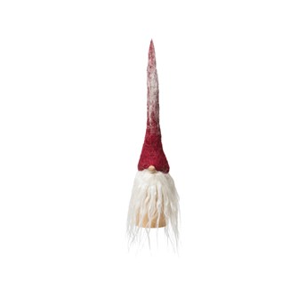 Red Wool Felt Gnome w/ Wood Base