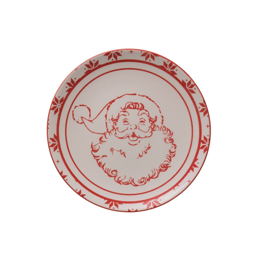 Stoneware Plate w/ Santa